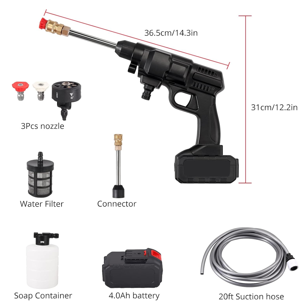 Hidrolavadora 6 chorros mas accesorios
